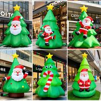 Árbol de Navidad Inflable Gigante Personalizado, Resistente al Agua, con Estrella y Base con Caja de Regalo, para Decoración de Eventos en Centros Comerciales