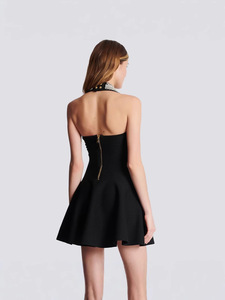2025 mujeres negro Sexy fuera del hombro brillante cristal Bodycon vendaje vestido largo guantes elegancia celebrar vestido de fiesta de noche - Product Image 3