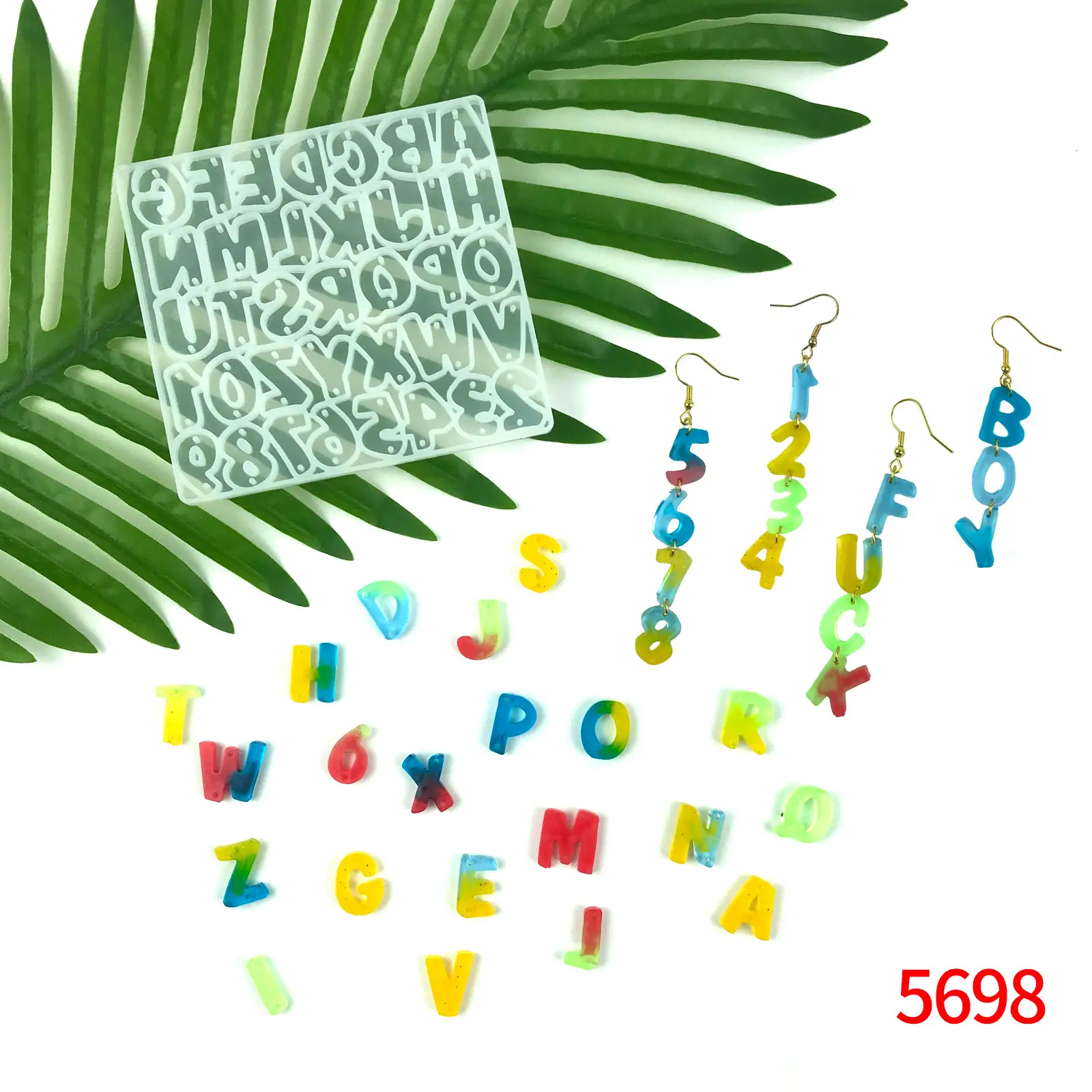 5698 Letters of An Alphabet Earrings Moulds Epoxy Resin Jewelry Making Art Craft Mold DIY Silicone Mold