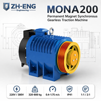 Moteur d'ascenseur PMSM sans engrenages pour ascenseur de passagers 320 kg 800 kg 1,75 m/s MONA200