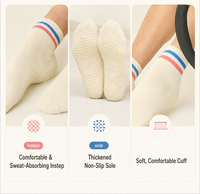 Chaussettes de Pilates personnalisées avec logo sur mesure, antidérapantes, pour le sport, la gym, le fitness et le yoga, avec grip pour femmes