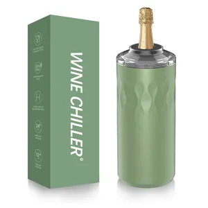Hot Selling Wine Bottle Chiller Champagne Insulator Stainless Steel Wine Cooler Sleeve Ice Bucket