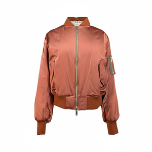 Paneles reflectantes futuristas de bombardero de satén brillante y ajuste delgado para estética Neon-Noir fabricado en Pakistán - Product Image 1