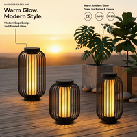 Lampe de sol LED extérieure en acier inoxydable, noire, IP65, étanche, lumière chaude, portable, rechargeable, décoration de patio et de jardin