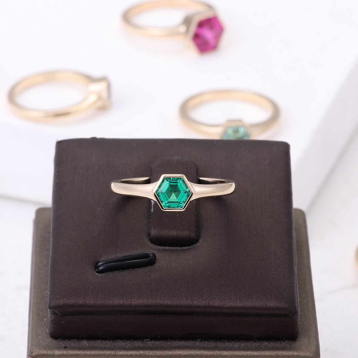 ทอง 14k+มรกต 2ct