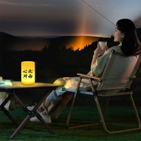Lampe de table cylindrique LED personnalisable avec logo, alimentée par batterie, pour restaurant, bar, café, chambre et hôtel, lampe décorative