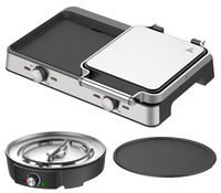 Machine à griller panini et sandwichs à plaque antiadhésive avec thermostat réglable et bac à graisse – Vente chaude