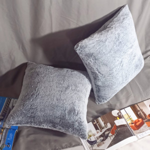 Coussin décoratif en <span class=keywords><strong>fausse</strong></span> <span class=keywords><strong>fourrure</strong></span> tissée, écologique, amovible, lavable, personnalisable, carré, garnissage polyester/coton - Product Image 1