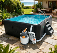 Piscine hors sol en conteneur à structure gonflable, très demandée, largement utilisée pour les sites commerciaux et les centres de villégiature