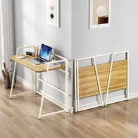 NOUVEAU DESIGN - BUREAUX PLIANTS SANS ASSEMBLAGE - TABLE POUR ORDINATEUR AVEC BARRE DE PROTECTION POUR BUREAU À DOMICILE
