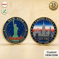 Moneda de Metal Esmaltada 2D Personalizada de Fábrica SEDEX, Moneda Conmemorativa de la Estatua de la Libertad de Nueva York, Regalo al por Mayor