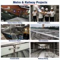 Rampe de balustrade en verre moderne en acier inoxydable 304/316 sur mesure pour projets de stations de métro, escaliers et balcons