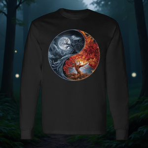 T-shirt à manches longues Yin Yang, motif Arbre de Vie, col rond, unisexe adulte, vêtements promotionnels, impression numérique, fabriqué en Chine - Product Image 2