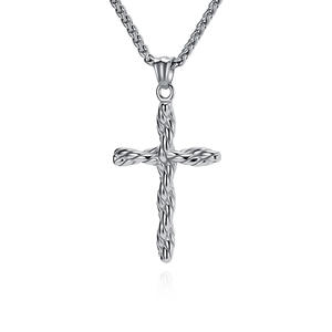 <b>Cross</b> Necklace Stainless Steel Braided Pendant Unisex Fashion Jewelry - Product Image 5
