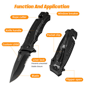سكين صغير مسنن من الفولاذ المقاوم للصدأ 3cr13 للبيع بالجملة، سكاكين جيب للبقاء على قيد الحياة بمقبض ABS، سكين صيد تكتيكي قابل للطي - Product Image 3