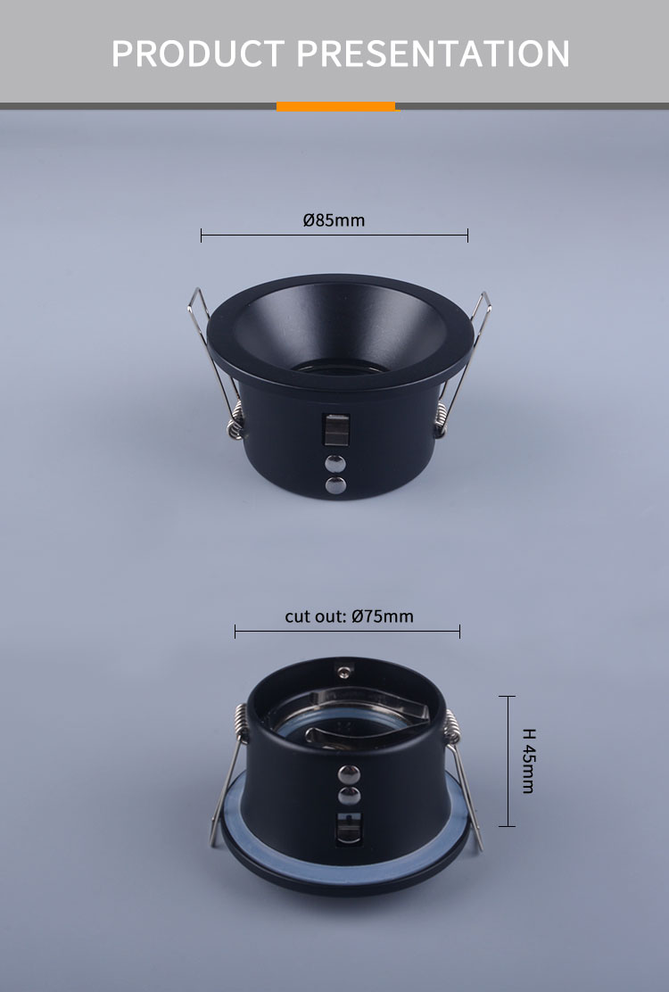 Round Waterproof IP65 Downlight Anti Glare Spotlights Recessed
