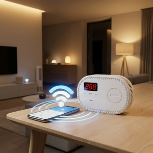 เครื่องตรวจจับก๊าซคาร์บอนมอนอกไซด์ไร้สาย 2.4GHz สำหรับบ้านทั้งหลัง พร้อมระบบแจ้งเตือนผ่านแอป เชื่อมต่อ Wi-Fi - Product Image 4