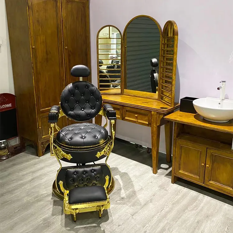 Ghế Salon Mẫu Mới Của Người Đàn Ông Đồ Nội Thất Salon Tóc Vàng Cổ