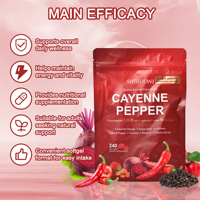 Gélules de Poivre de Cayenne OEM 3000mg Équivalent 240 Unités Formule 12-en-1 avec Curcuma Betterave Vitamine D3+K2