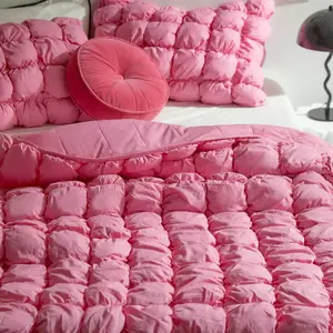 Bubble Comforter 3D Puff Comforter Set Ultra Soft Bedding Textured Duvet