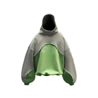 Sudadera con Capucha Extra Grande para Hombre, Personalizada con Logotipo, 500 g/m², Corte y Confección en Algodón, Diseño de Dos Tonos y Parches