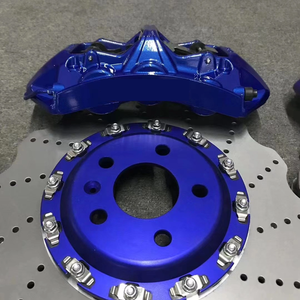 Piezas de freno automático atornilladas directas, Kit de freno grande de coche modificado para competición de carreras, pinza de freno de 6 pistones, Kit de disco de Rotor de onda azul - Product Image 1