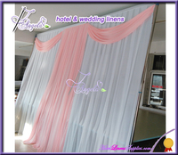 Backdrop Pernikahan Murah untuk Dijual, Latar Belakang Pernikahan Putih dengan Tirai Pink