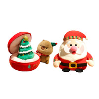 Peluche de Noël Surprise Pomme avec Animal de Dessin Animé Caché à l'Intérieur : Père Noël, Renne, Capybara, Arbre de Noël - Jouet en Peluche de Noël