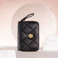 Dompet Kartu Mini wanita, kwallets koin Mini kasual untuk perempuan