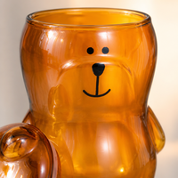 Nouvelle conception en verre borosilicate à double paroi, transparente, en forme d'ours de dessin animé, pour café, lait, jus, bière, avec couvercle – Offre spéciale