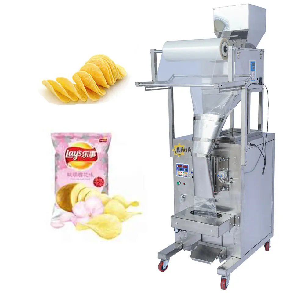 Große vertikale Granulat-Pulver-Verpackungsmaschine Säcke Füllen von Kartoffelchips Brotverpackungsmaschine