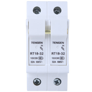 Tengen Rt18-32ฟิวส์2P ฐาน10x38มม. 32A 690V ~ ตัวยึดฟิวส์แรงดันต่ำ - Product Image 1