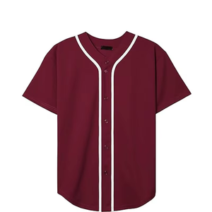 Kualitas Terbaik sublimasi polos leher V kosong cepat kering kemeja olahraga kancing Jersey bisbol - Product Image 2