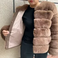 Manteau en fausse fourrure moelleuse pour femme, collection hiver, best-seller, manteau de luxe en fausse fourrure de renard, vêtement d'hiver à manches longues pour femme