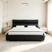 WINMAX Lit Moderne de Luxe en Cuir Véritable Rembourré, Confortable, Éclairé, Stable, Taille King Queen, Modulaire pour Maison et Hôtel 2520