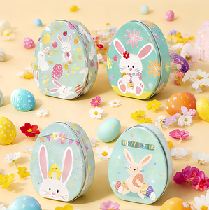 Lata <span class=keywords><strong>de</strong></span> Dulces <span class=keywords><strong>de</strong></span> Pascua, <span class=keywords><strong>Caja</strong></span> <span class=keywords><strong>de</strong></span> Hojalata con Forma <span class=keywords><strong>de</strong></span> Huevo Plano <span class=keywords><strong>de</strong></span> Conejito <span class=keywords><strong>de</strong></span> Pascua, Empaque <span class=keywords><strong>de</strong></span> Chocolate, Exquisita Lata Ovalada Plana <span class=keywords><strong>de</strong></span> Conejito <span class=keywords><strong>de</strong></span> Pascua - Product Image 2