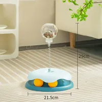Jouet distributeur de nourriture interactif pour chat d'intérieur en plastique, boule rotative à 360° pour un repas lent et un jeu de puzzle anti-ennui