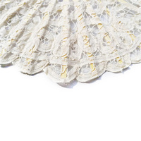 FAREA Éventail pliant 27 cm pour femme, en dentelle et bambou, polyester, fait main, vintage, rétro, impression numérique, pour mariage, douche nuptiale, danse, fête