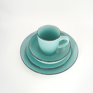 Vajilla de <span class=keywords><strong>Cerámica</strong></span> Mexicana Clásica de Alta Calidad al por Mayor, Juego de Cena Verde Colorido, Vajilla de Porcelana Verde Real - Product Image 4
