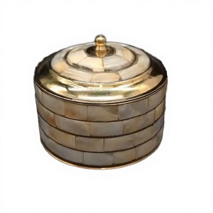 Caja de Joyería Redonda Hecha a Mano con Madreperla, Caja de Almacenamiento de Joyas, Best Seller, Caja para Guardar Gemas y Piedras Preciosas - Product Image 2