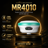 Perangkat Survei Penerima Sinyal MengXin MR4010RTK Pengukuran Kemiringan 60 Derajat Tata Letak AR 4G IP68 1408 Kanal
