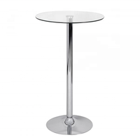 Chrome métal galvanoplastie barre hauteur Table poli argent fer Table pieds verre café Table à manger entrée d'hôtel Commercial