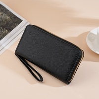 Dompet Panjang Wanita Kapasitas Besar dengan Ritsleting Gaya Korea Tas Ponsel Genggam Hadiah Promosi Perusahaan