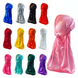 Wholesale hip-hop riding outdoor bandana tie elastic thickening encrypted light cloth long tail durag turban hat