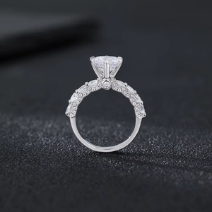 Anillo de Compromiso de Plata de Ley 925 con Circonita para Mujer, Engaste de Piedras, Certificado por Terceros, Joyería Fina, Precio de Fábrica - Product Image 2