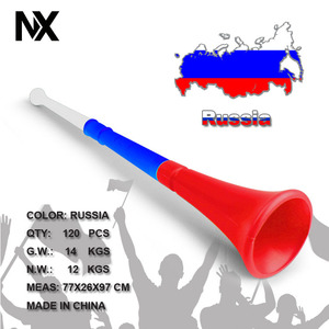 Vuvuzela de sport OEM 61,5*11cm, personnalisable avec logo, en PE, à trois cornes, pour événements sportifs européens - Product Image 5