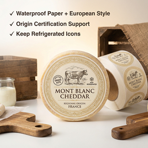 Etiqueta Impermeable Personalizada para Queso, Adhesivo Resistente a la Cadena de Frío para Embalaje de Queso <span class=keywords><strong>Camembert</strong></span> Artesanal y Botellas de Leche - Product Image 5
