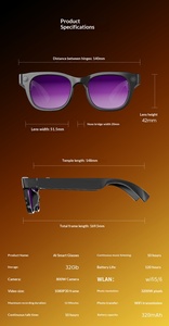 Gafas Inteligentes 2026 con Cámara de 8.0MP, Grabación de Video 1080P Antivibración, Llamadas Inalámbricas, Música, Reconocimiento de Objetos por IA, Lentes Púrpuras - Product Image 6