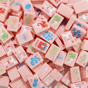 American <b>Mahjong</b> Tiles Luxury Premium Acrylic Pink Parisian Tile <b>Set</b> - Product Image 1