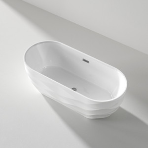 UPC 67 inch Acrylic freestanding bồn tắm hình bầu dục đứng một mình ngâm miễn phí đứng bồn tắm với drainer cho khách sạn - Product Image 6